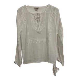 LUCKY BRAND White 100% Cotton Blouse